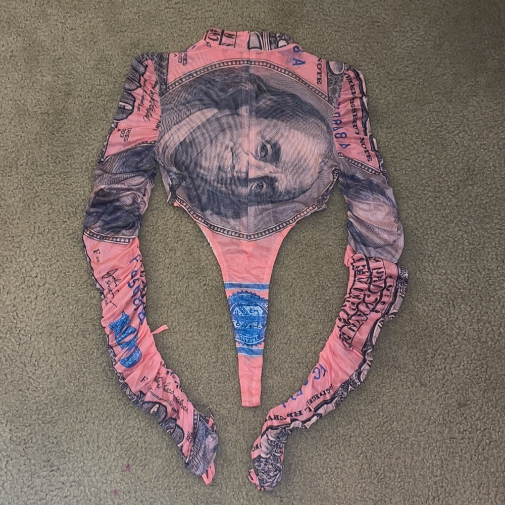 Pink Mesh Money Pant Set - Picture 8 of 9